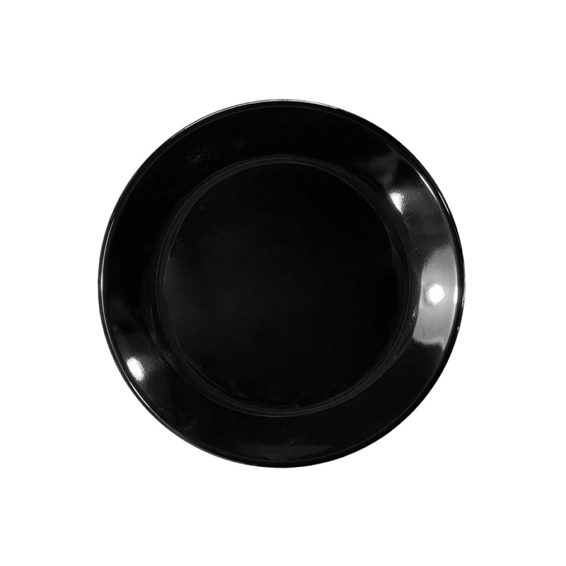 SET DE 6 PLATOS MELAMINA REDONDO NEGRA 20 CM LINEA CLASICA - 1