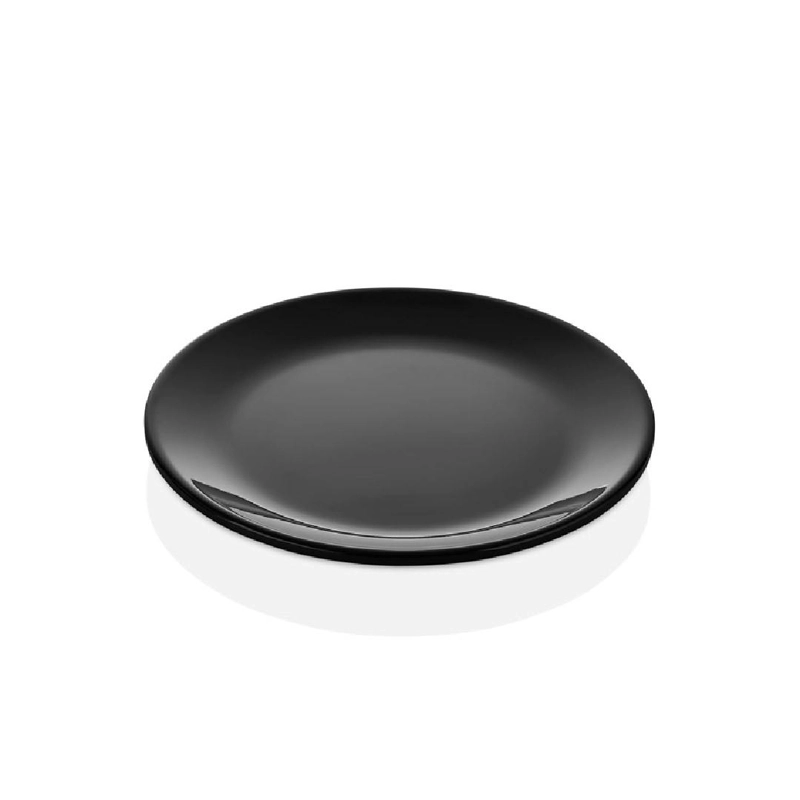 SET DE 6 PLATOS MELAMINA REDONDO NEGRA 20 CM LINEA CLASICA - 3