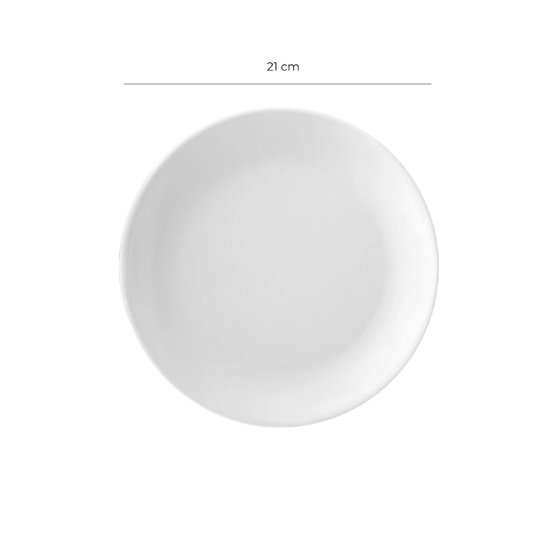 SET DE 6 PLATOS MELAMINA REDONDO SIN BORDE BLANCA 21 CM LINEA CLASICA - 5
