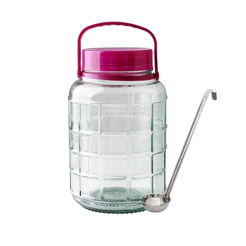 SET FRASCO ESCABECHERO MAS CUCHARON ACERO INOXIDABLE - 6