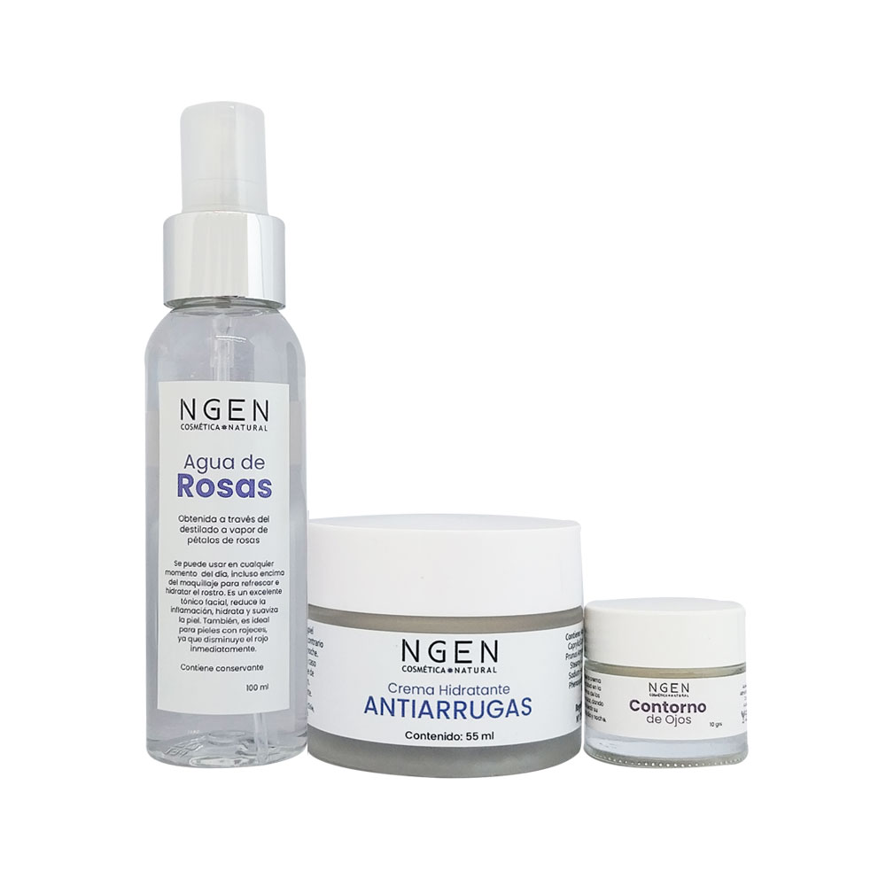 SET ROSTRO Y CUELLO NGEN ANTIEDAD PEQUEÑO BÁSICO LIMPIEZA E HIDRATACIÓN - 1