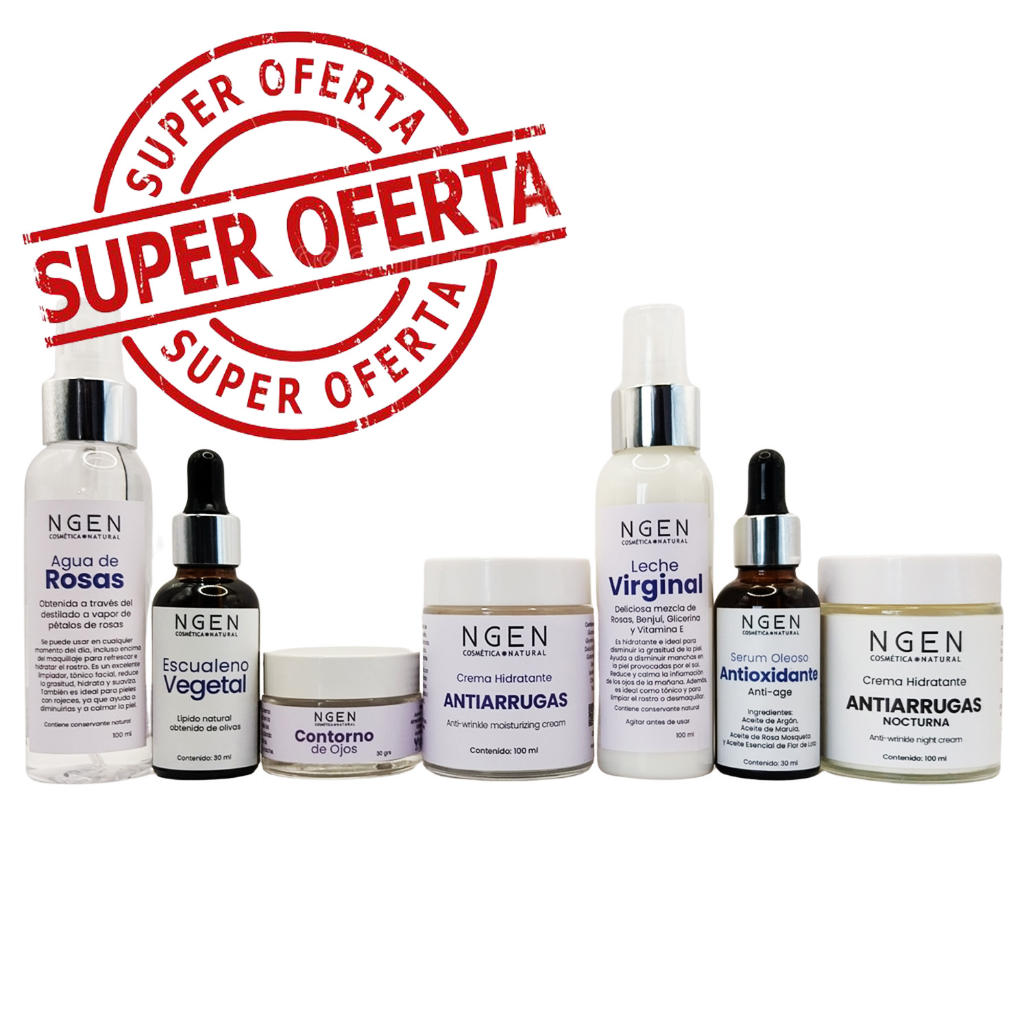 SET ROSTRO Y CUELLO NGEN COMPLETO SKINCARE ANTIEDAD GRANDE - 1