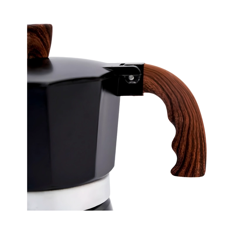 CAFETERA ITALIANA MOKA 3 TAZAS 150 ML ALUMINIO NEGRA ESTUFA GAS - 11