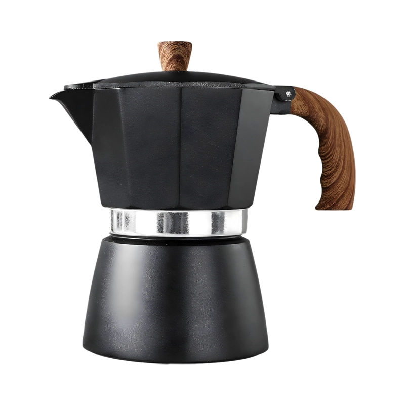 CAFETERA ITALIANA MOKA 3 TAZAS 150 ML ALUMINIO NEGRA ESTUFA GAS - 12