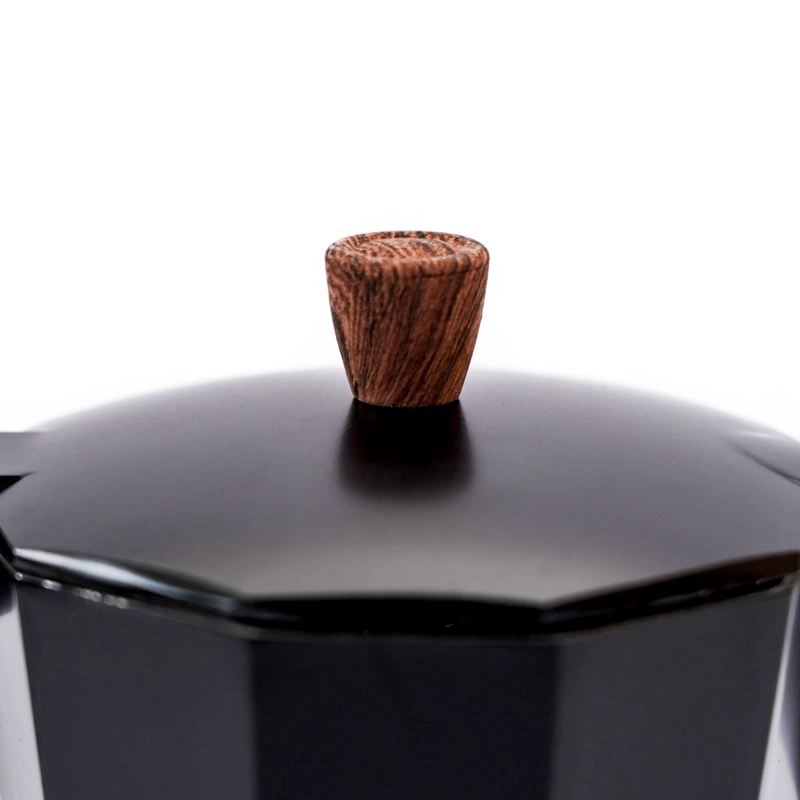 CAFETERA ITALIANA MOKA 3 TAZAS 150 ML ALUMINIO NEGRA ESTUFA GAS - 13
