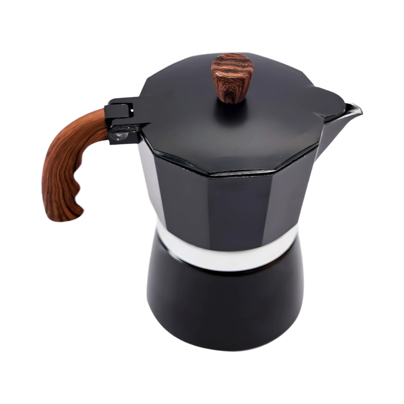 CAFETERA ITALIANA MOKA 3 TAZAS 150 ML ALUMINIO NEGRA ESTUFA GAS - 8