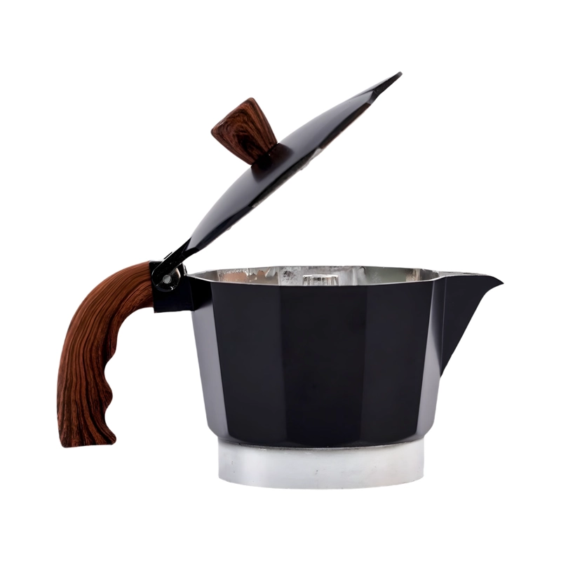 CAFETERA ITALIANA MOKA 3 TAZAS 150 ML ALUMINIO NEGRA ESTUFA GAS - 9