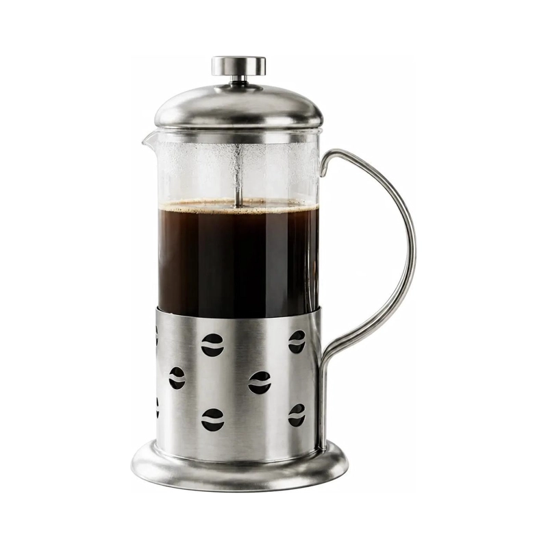 CAFETERA PRENSA FRANCESA 350ML VIDRIO Y ACERO INOX AGORA - 1