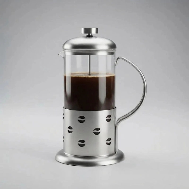 CAFETERA PRENSA FRANCESA 350ML VIDRIO Y ACERO INOX AGORA - 2