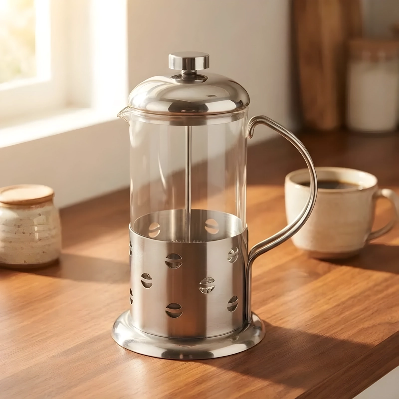 CAFETERA PRENSA FRANCESA 350ML VIDRIO Y ACERO INOX AGORA - 6