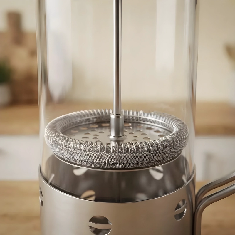 CAFETERA PRENSA FRANCESA 350ML VIDRIO Y ACERO INOX AGORA - 9
