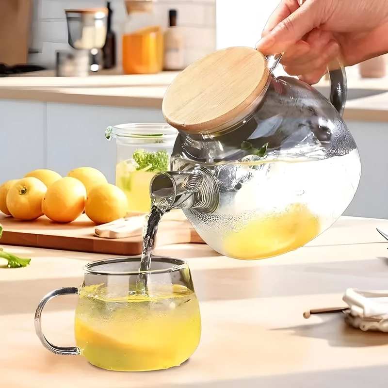 TETERA DE VIDRIO BOROSILICATO 1L CON INFUSOR ACERO INOXIDABLE AGORA - 3