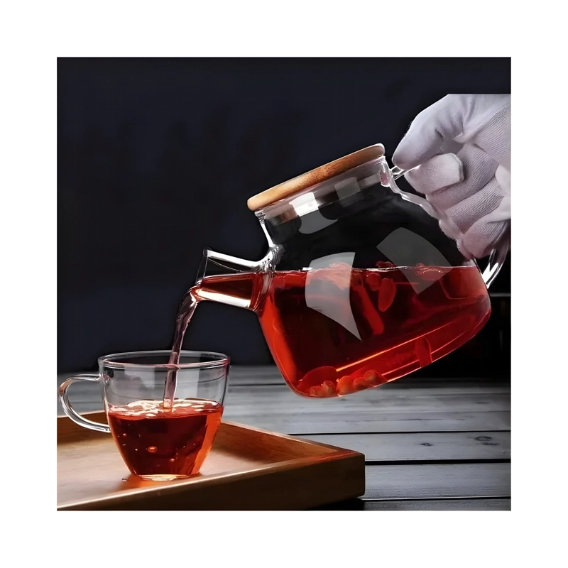 TETERA DE VIDRIO BOROSILICATO 1L CON INFUSOR ACERO INOXIDABLE AGORA - 4