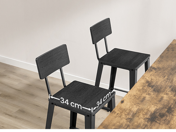2 TABURETES VASAGLE NEGRO BLACK CON RESPALDO - 5