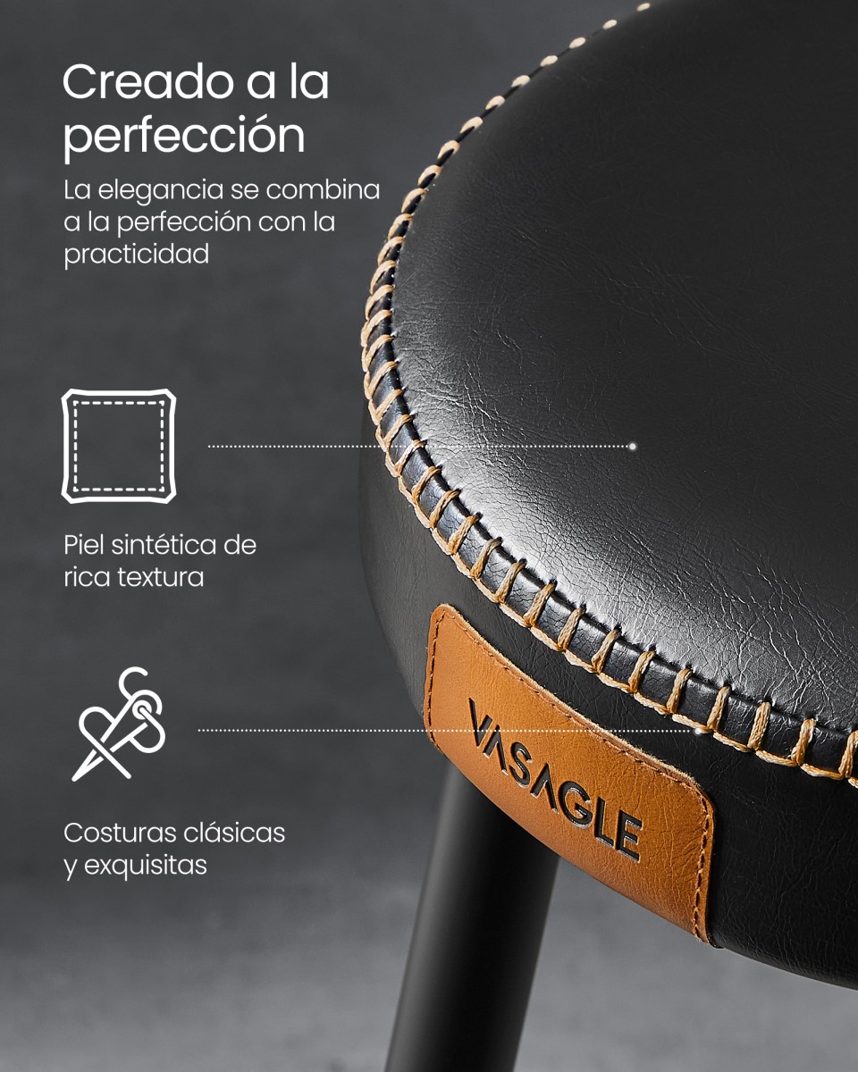 SET ASIENTO EKHO CUERO EN COLOR NEGRO PISO - 3