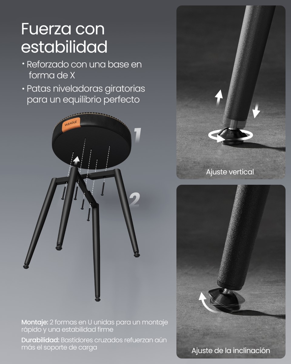 SET ASIENTO EKHO CUERO EN COLOR NEGRO PISO - 5