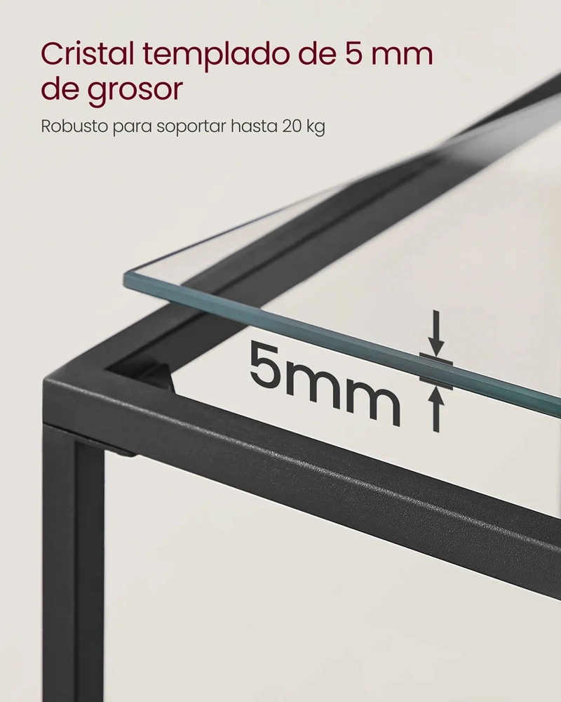 MESA DE ARRIMO VIDRIO BLACK PREMIUM - 6
