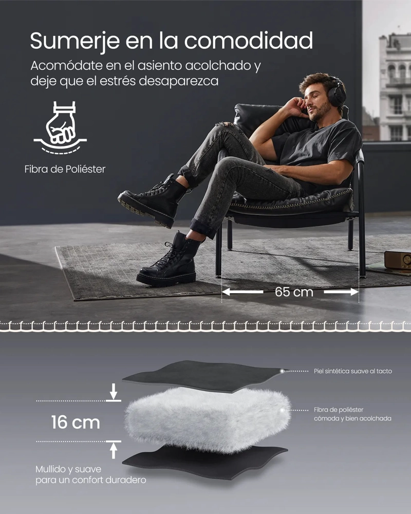 SILLON EKHO CON BRAZOS NEGRO - 6
