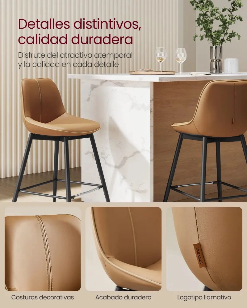 SET TABURET EKHO CUERO CAFE - 3