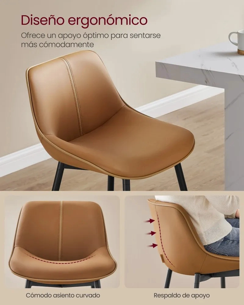 SET TABURET EKHO CUERO CAFE - 4