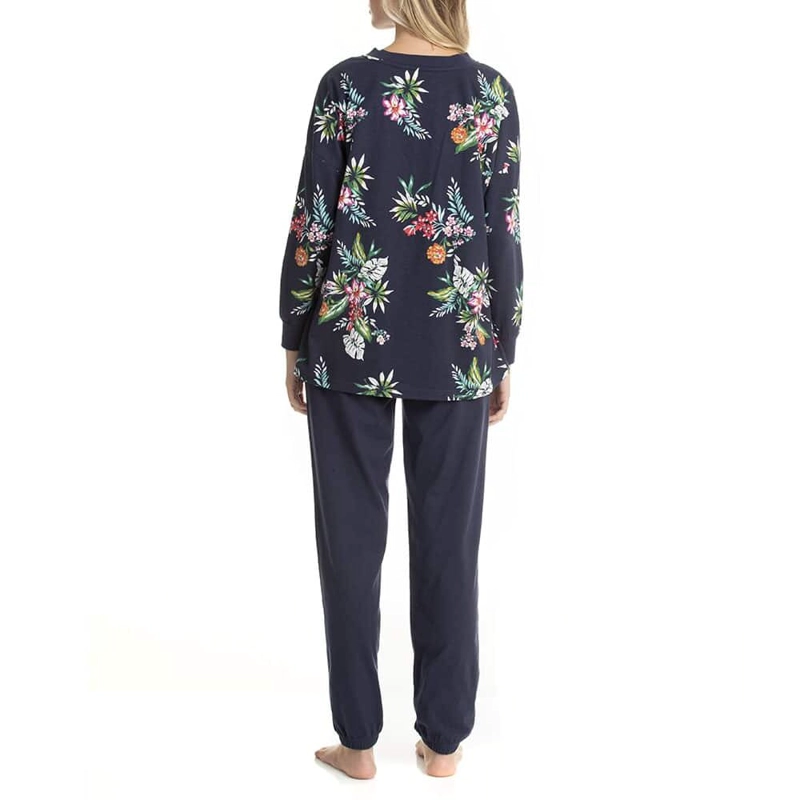CONJUNTO ALGODÓN MUJER LADY GENNY AZUL PIJAMA FLOREADO - 2
