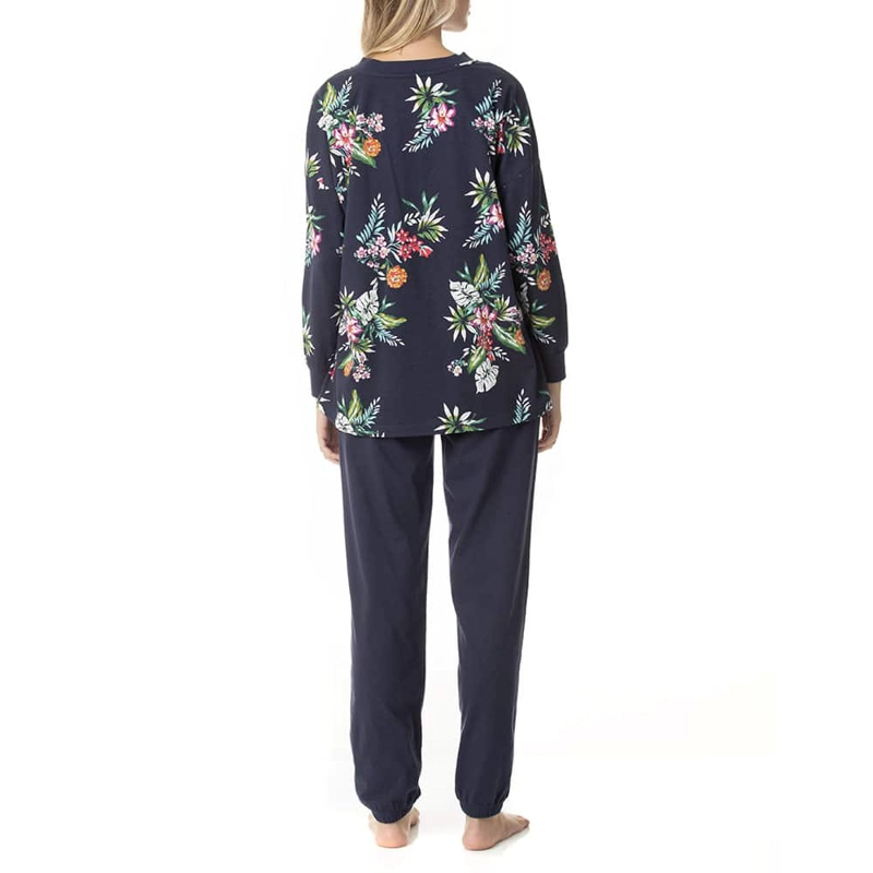 CONJUNTO ALGODÓN MUJER LADY GENNY AZUL PIJAMA FLOREADO - 3