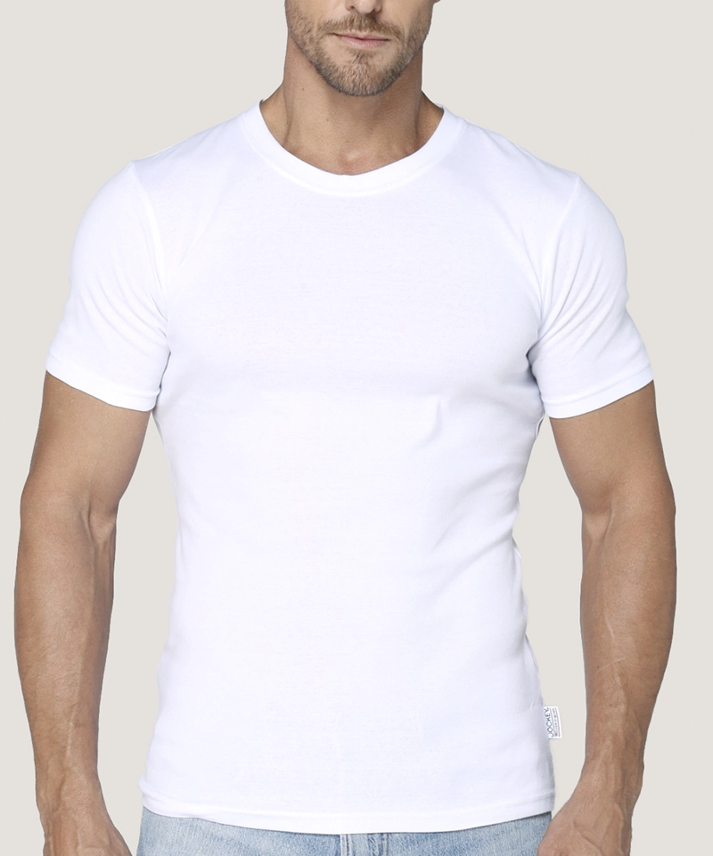 CAMISETA COTTON RIB MANGA CORTA CUELLO REDONDO - 1