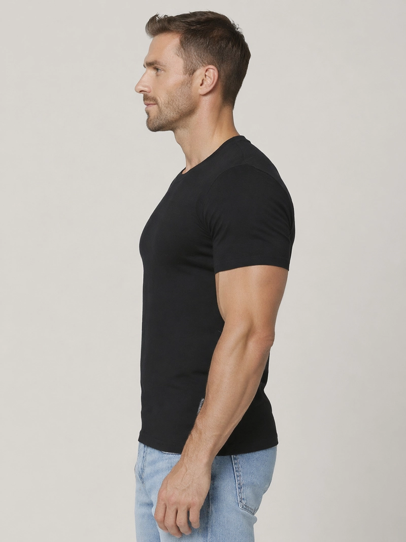 CAMISETA COTTON RIB MANGA CORTA CUELLO REDONDO - 2