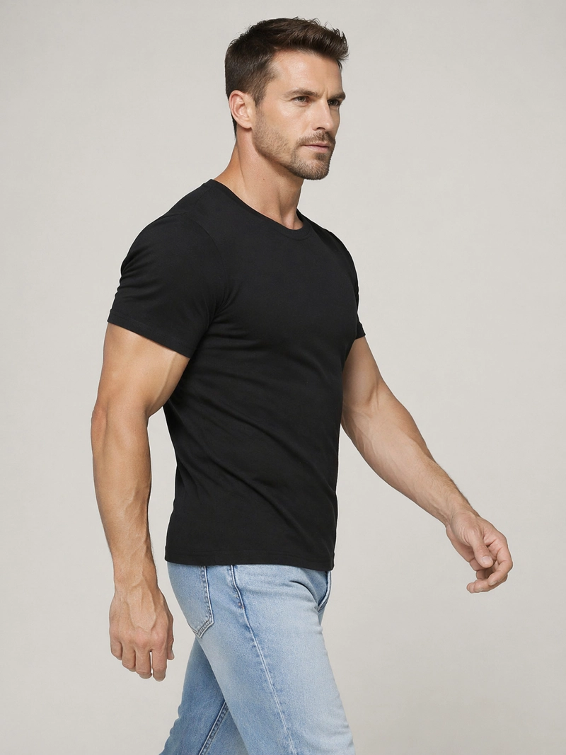 CAMISETA COTTON RIB MANGA CORTA CUELLO REDONDO - 5
