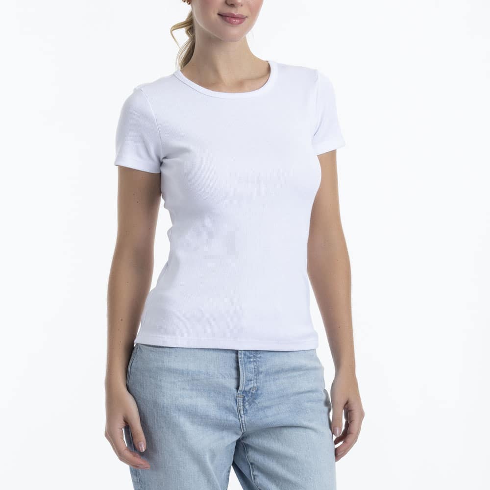 CAMISETA COTTON RIB MANGA CORTA - 1
