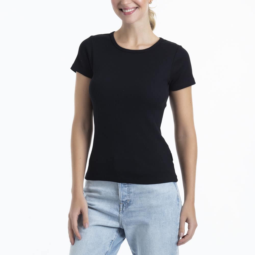 CAMISETA COTTON RIB MANGA CORTA - 1