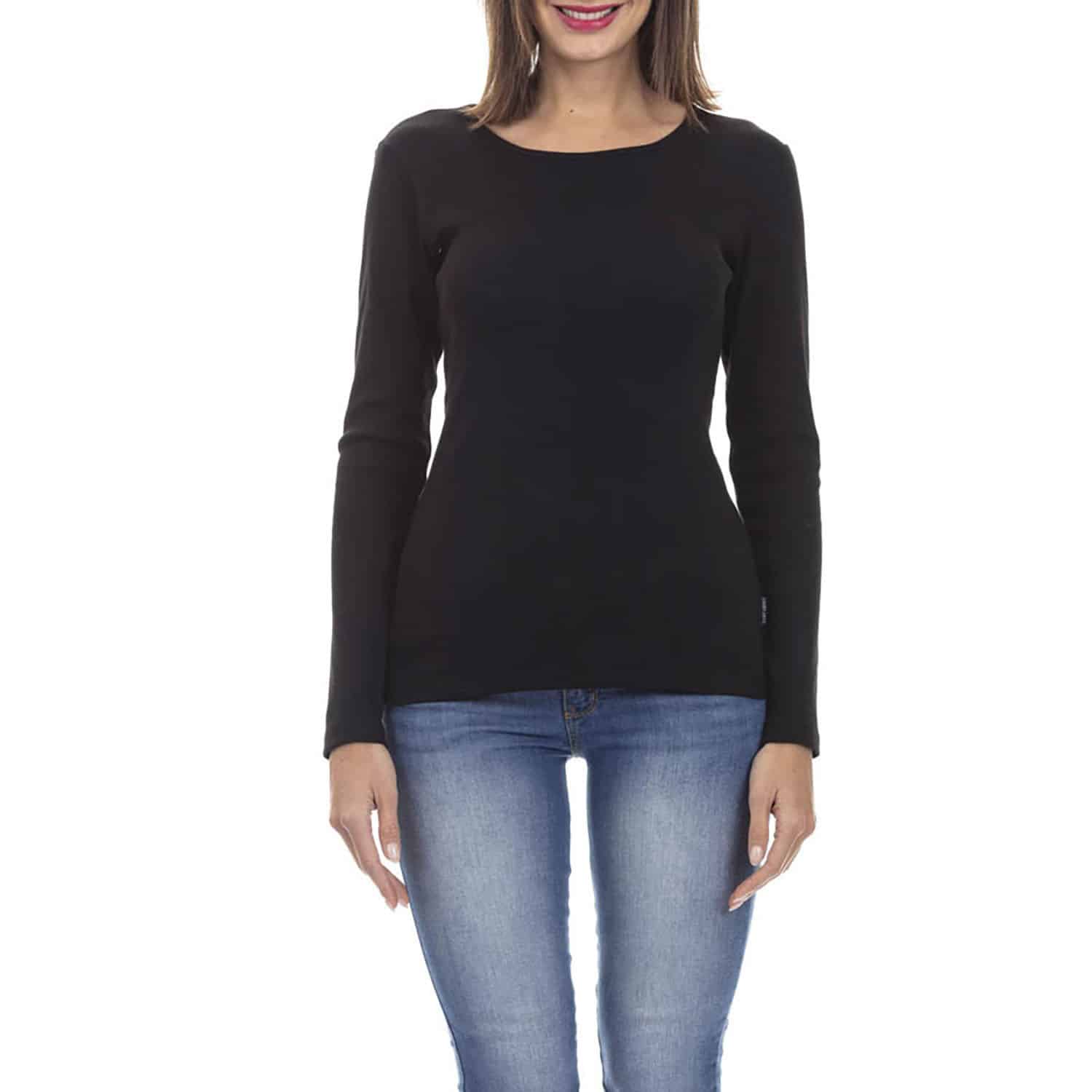 CAMISETA COTTON RIB MANGA LARGA - 1