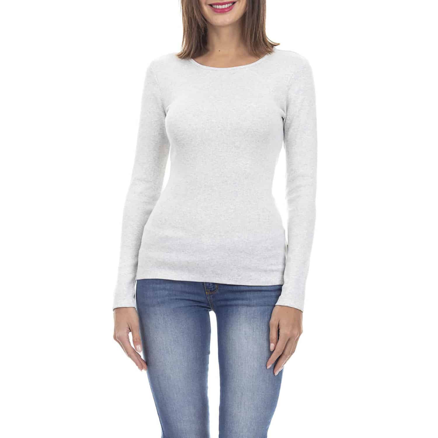 CAMISETA COTTON RIB MANGA LARGA - 1