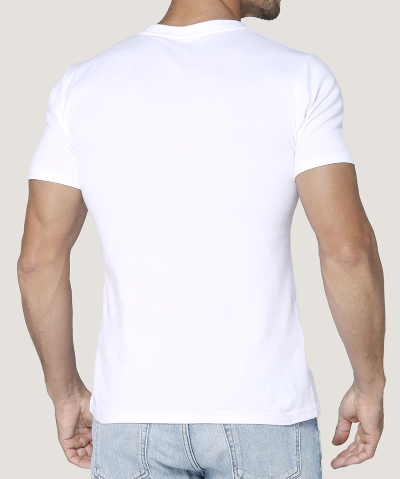 CAMISETA COTTON RIB MANGA CORTA CUELLO EN V - 2