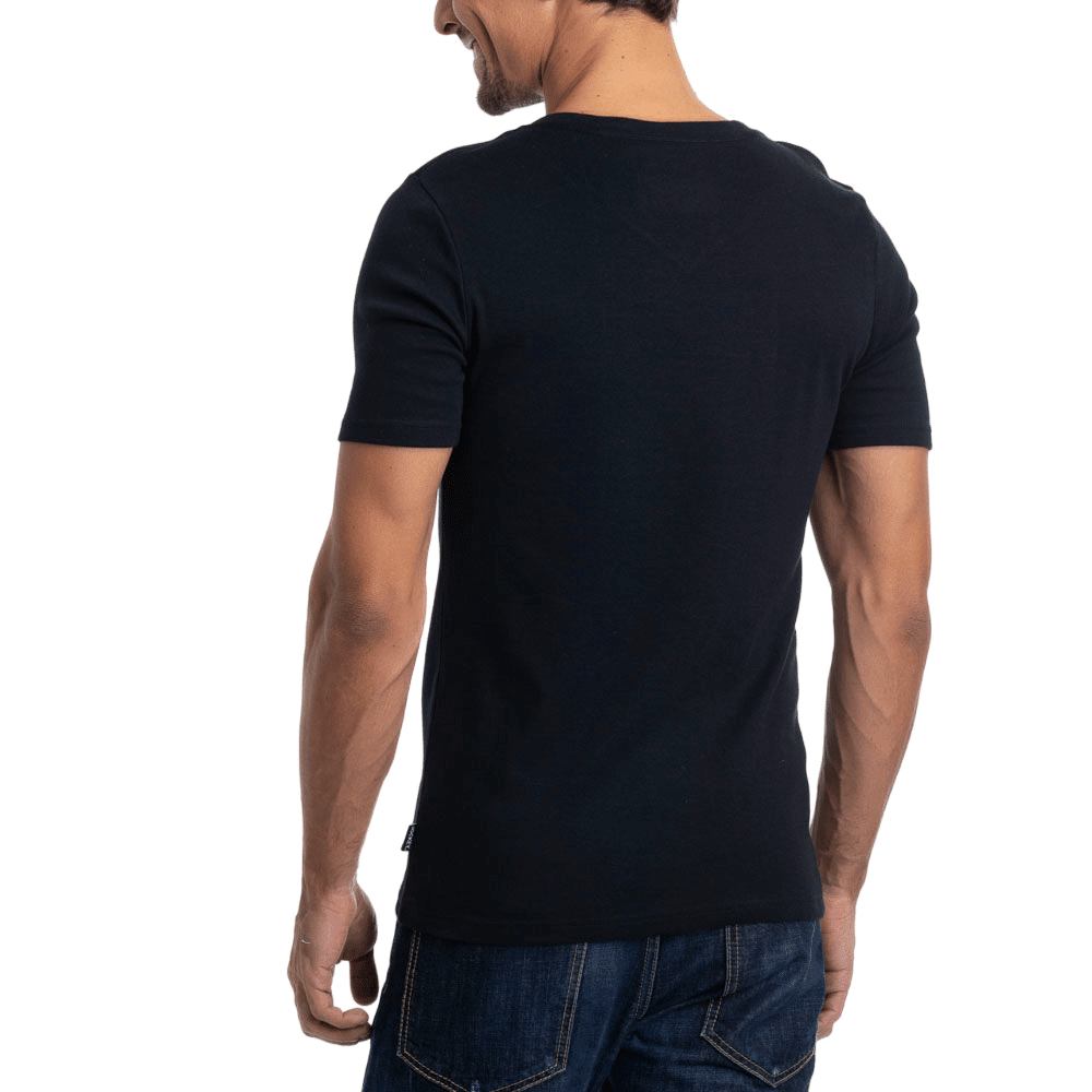CAMISETA COTTON RIB MANGA CORTA CUELLO EN V - 2