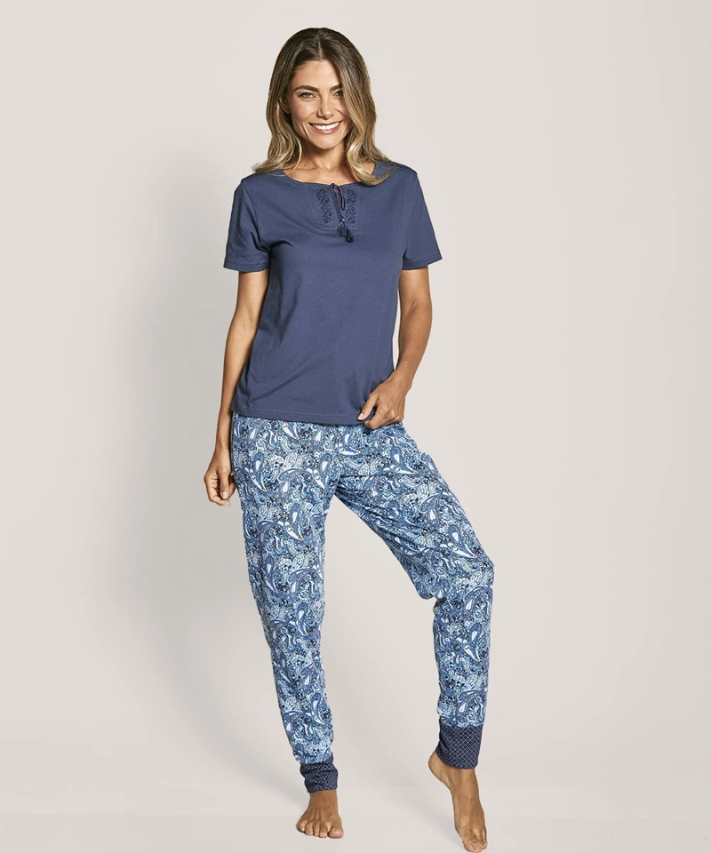 PIJAMA ALGODON BORDADOS | COMODIDAD Y ESTILO UNICO - 1