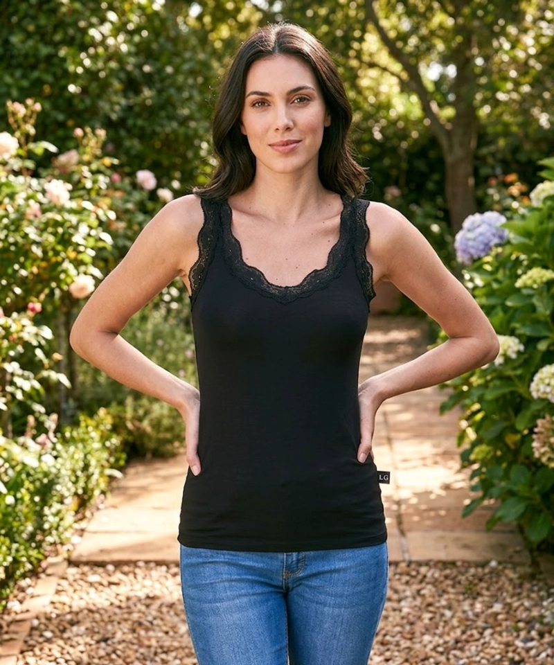 CAMISETA BAMBOO ENCAJE | SUAVIDAD Y ESTILO - 5