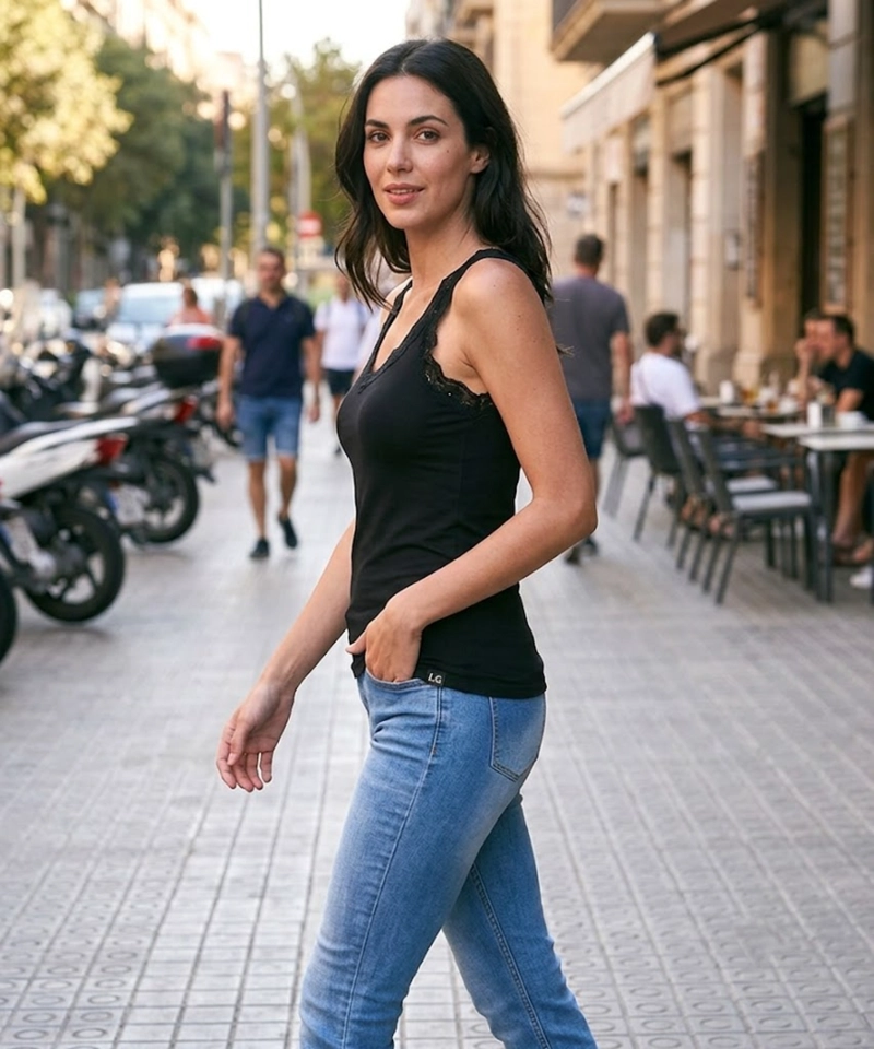 CAMISETA BAMBOO ENCAJE | SUAVIDAD Y ESTILO - 6