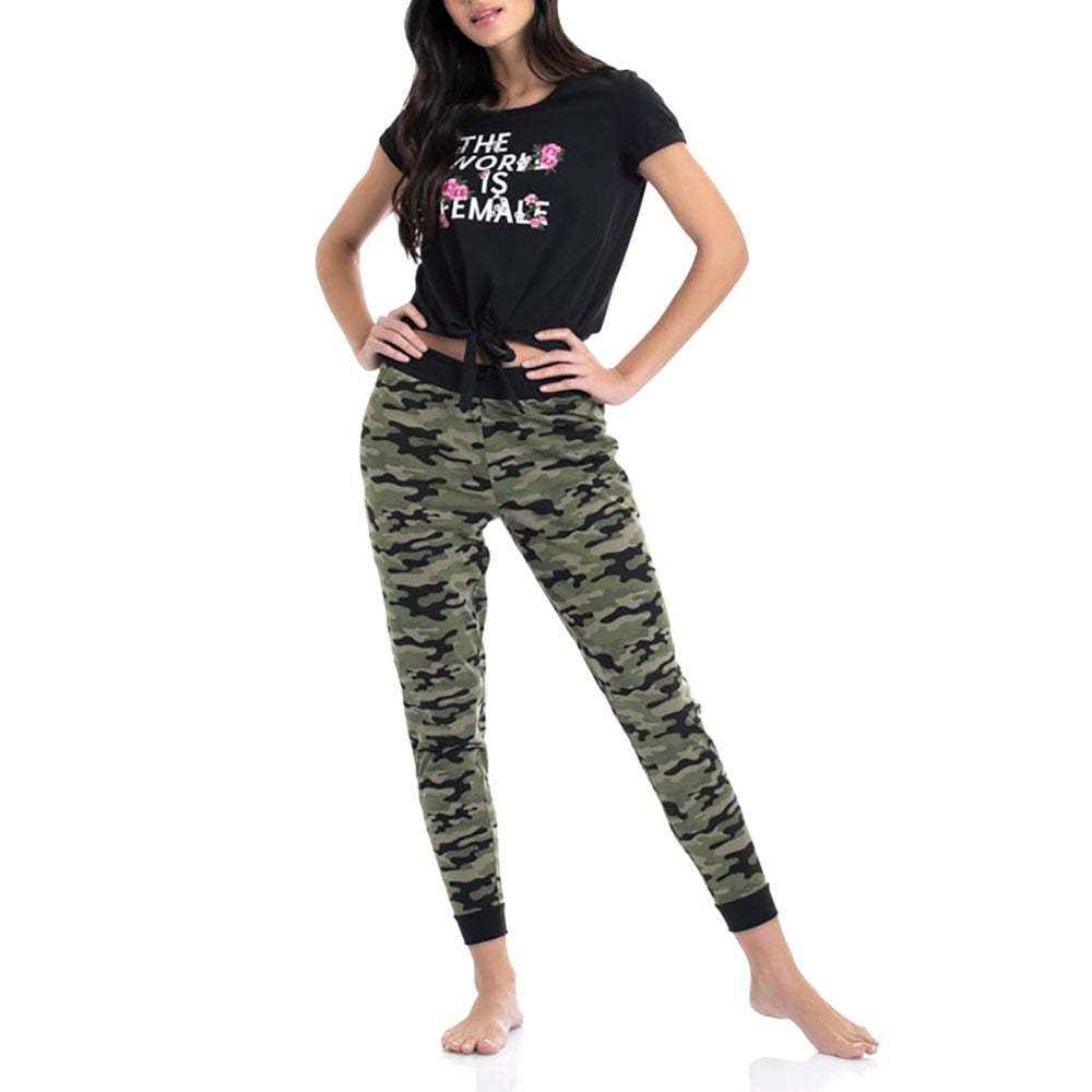 PIJAMA LARGO DE ALGODÓN CON ESTAMPADO - 1