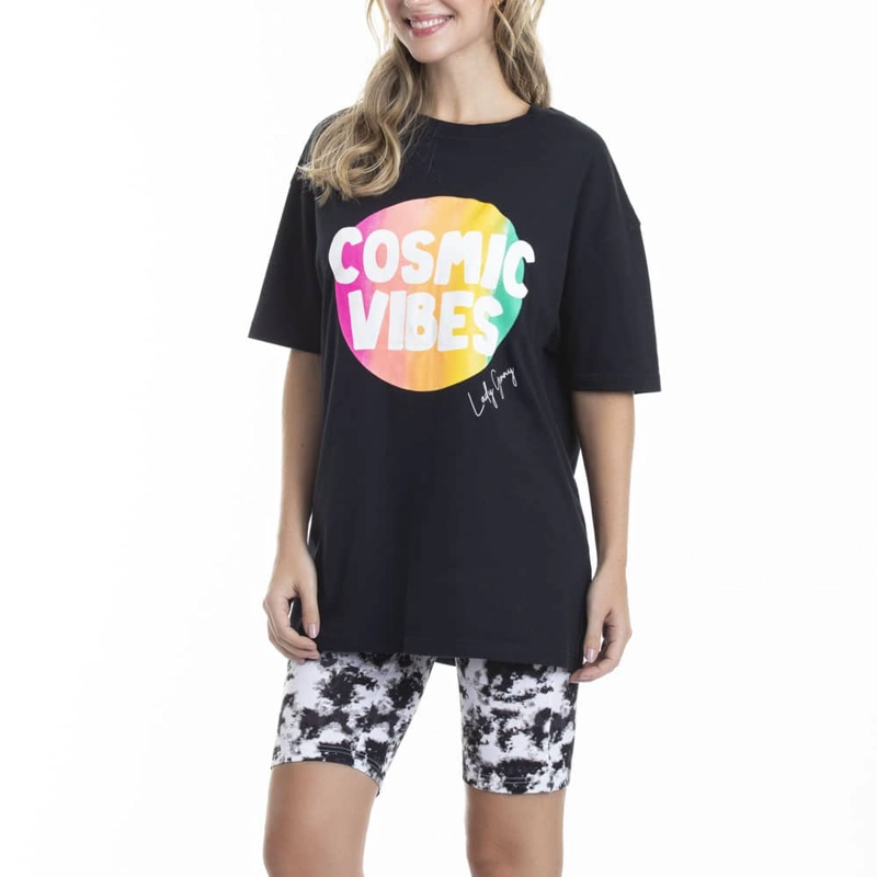 PIJAMA DE ALGODON CON ESTILO JUVENIL 'COSMIC VIBES' - 1