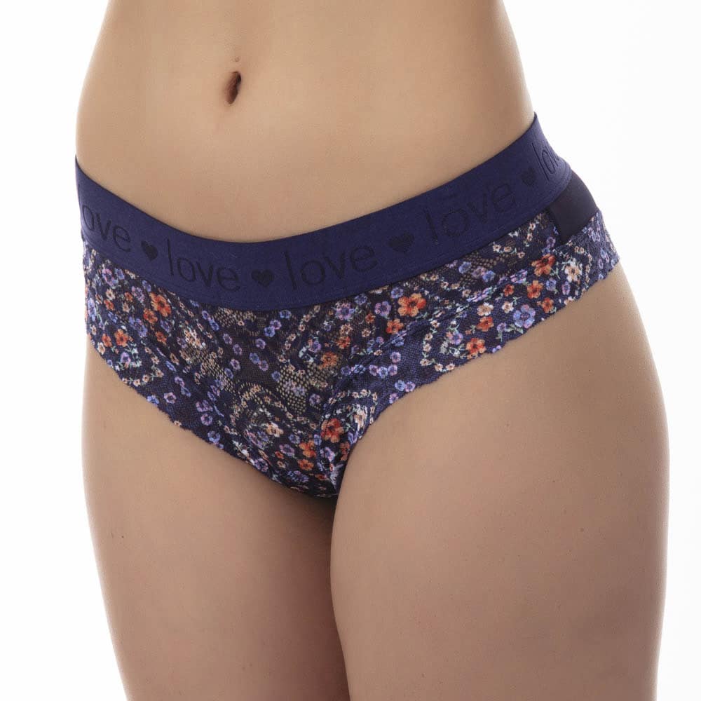 PANTALETA DE ENCAJE CON MALLA - 1