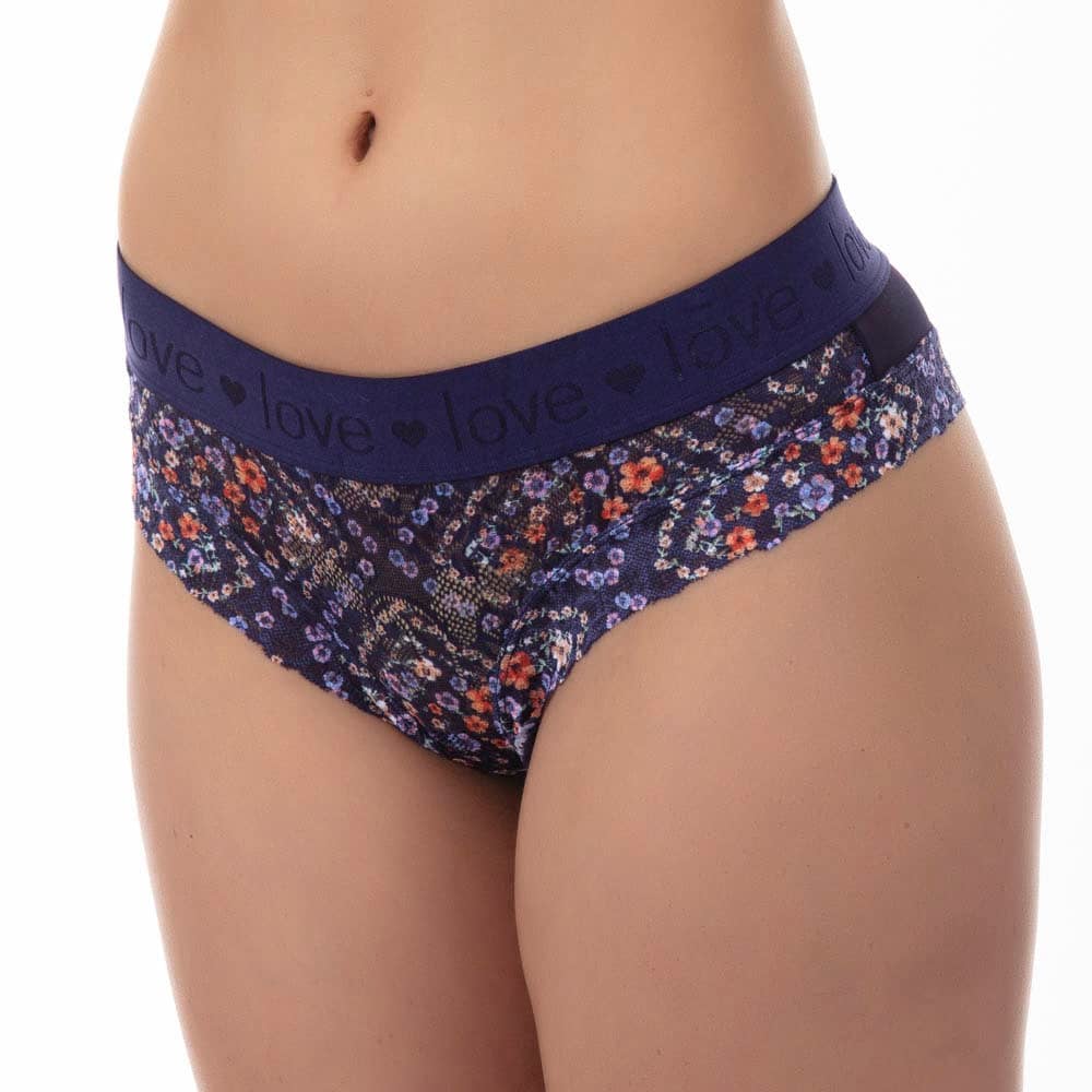 PANTALETA DE ENCAJE CON MALLA - 1
