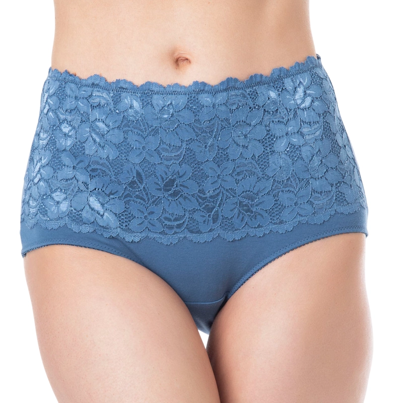 PANTALETA MAXI DE ALGODON CON ENCAJE - 1