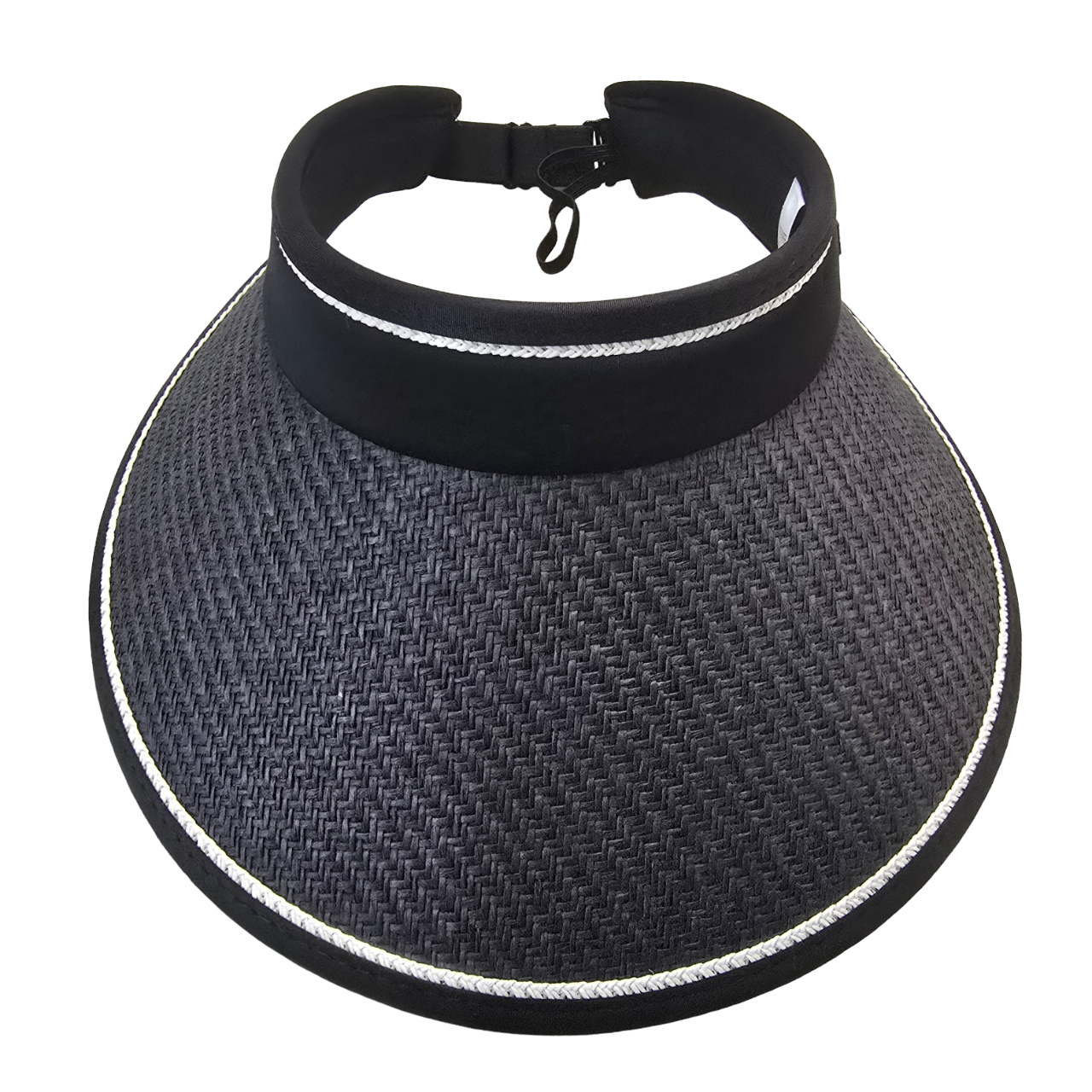 VISERA RAFIA NEGRO AJUSTABLE CON BORDE - 3