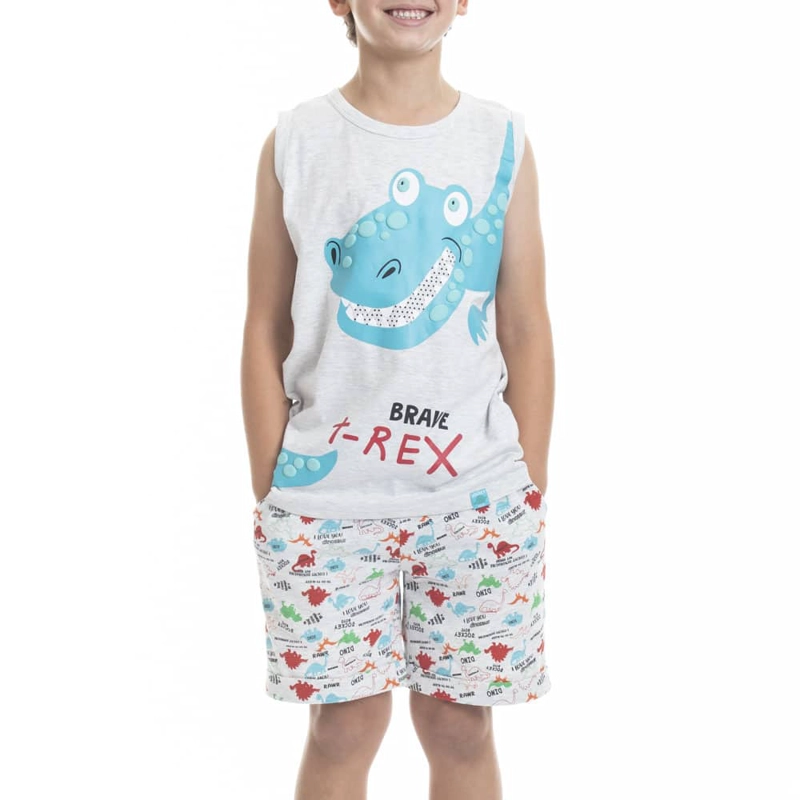 PIJAMA DE VERANO ALGODÓN NIÑO LADY GENNY T-REX - 1