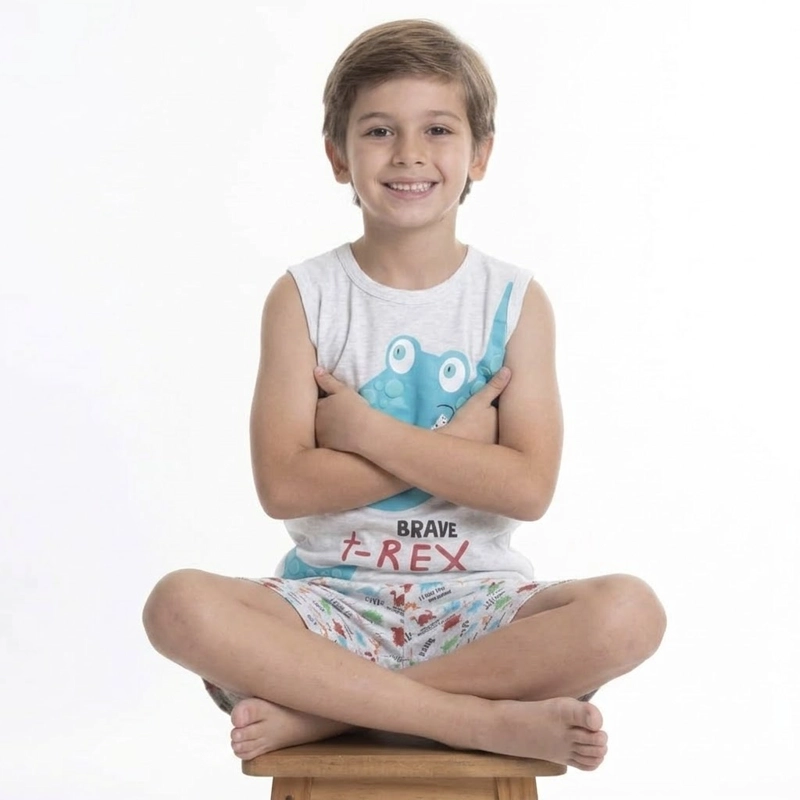 PIJAMA DE VERANO ALGODÓN NIÑO LADY GENNY T-REX - 5