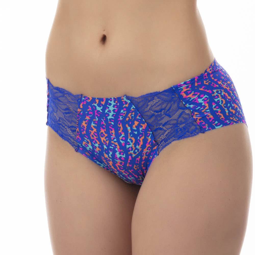 PANTALETA CORTE LASER MICROFIBRA Y ENCAJE - 1