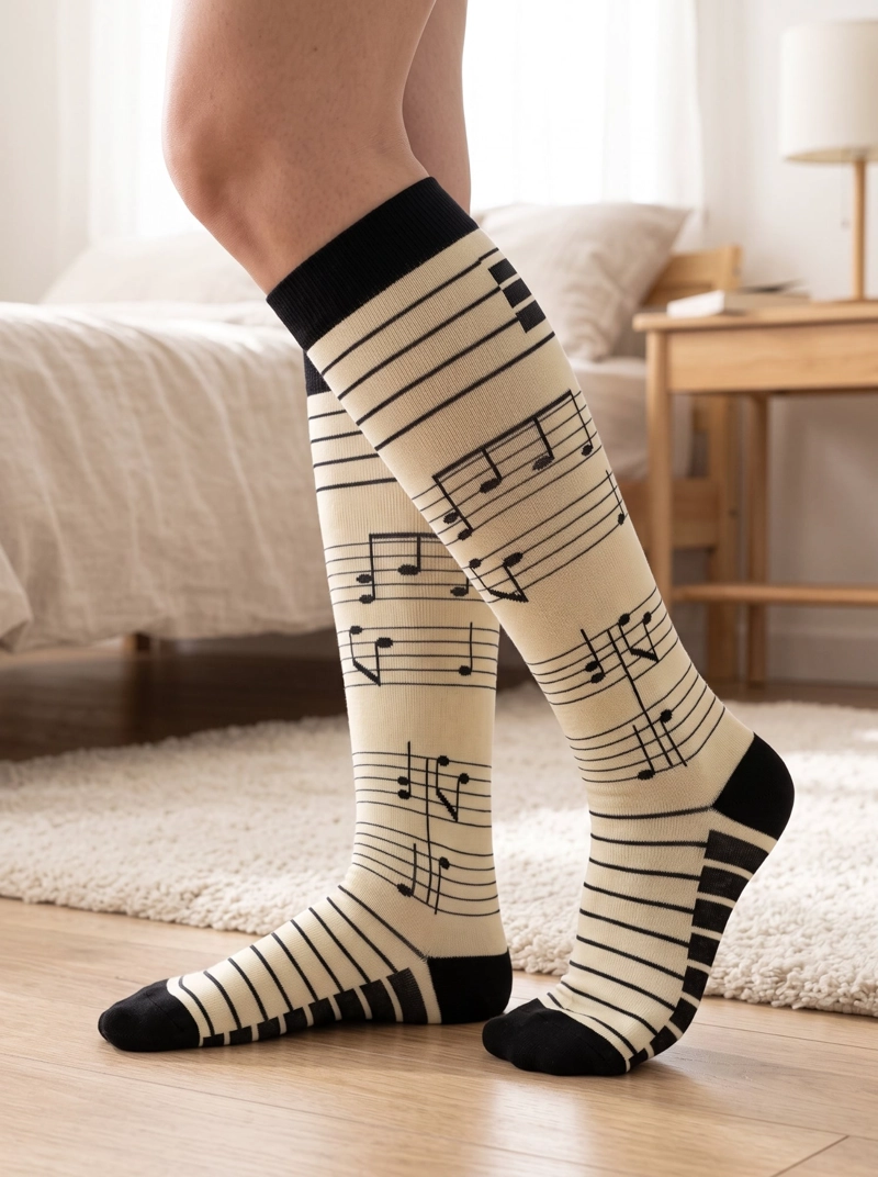 BUCANERAS COMPRESION LEVE NYLON PARTITURA MUSICAL TORNASOL - 5
