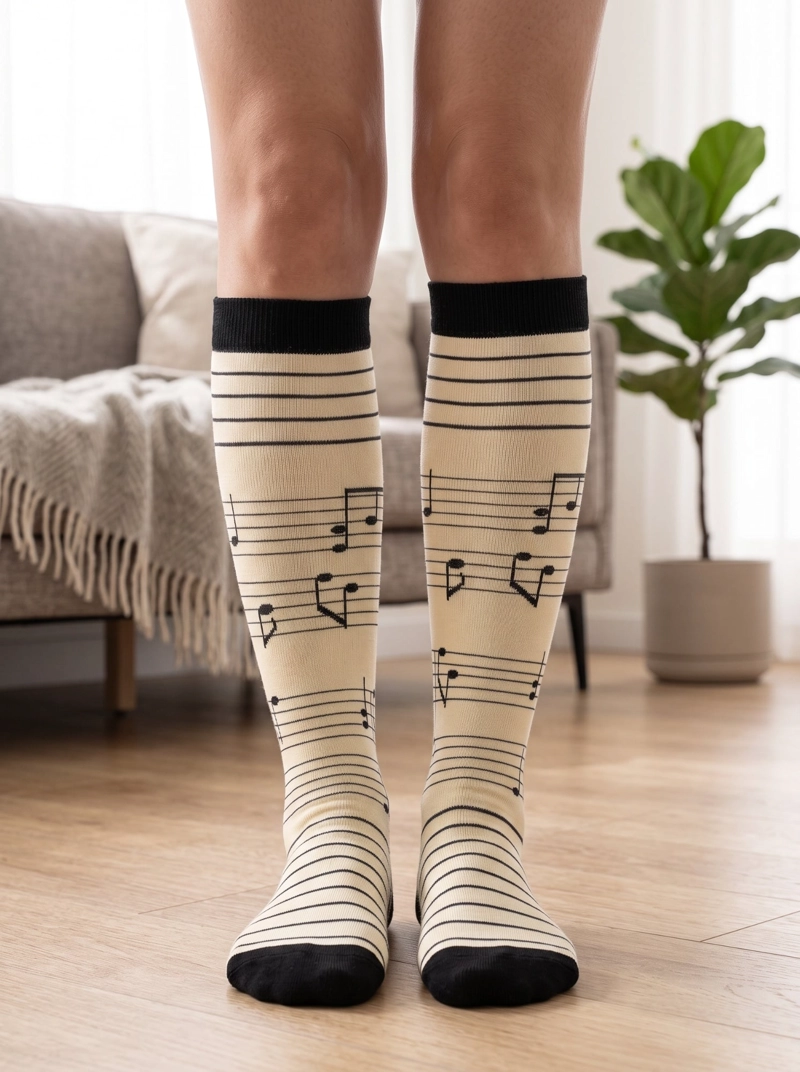 BUCANERAS COMPRESION LEVE NYLON PARTITURA MUSICAL TORNASOL - 6