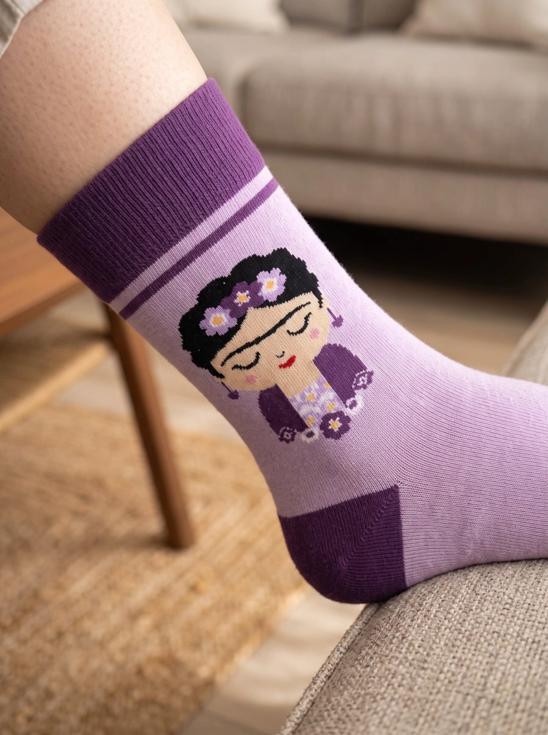 CALCETINES MUJER FRIDA ALGODON ESTAMPADO - 5